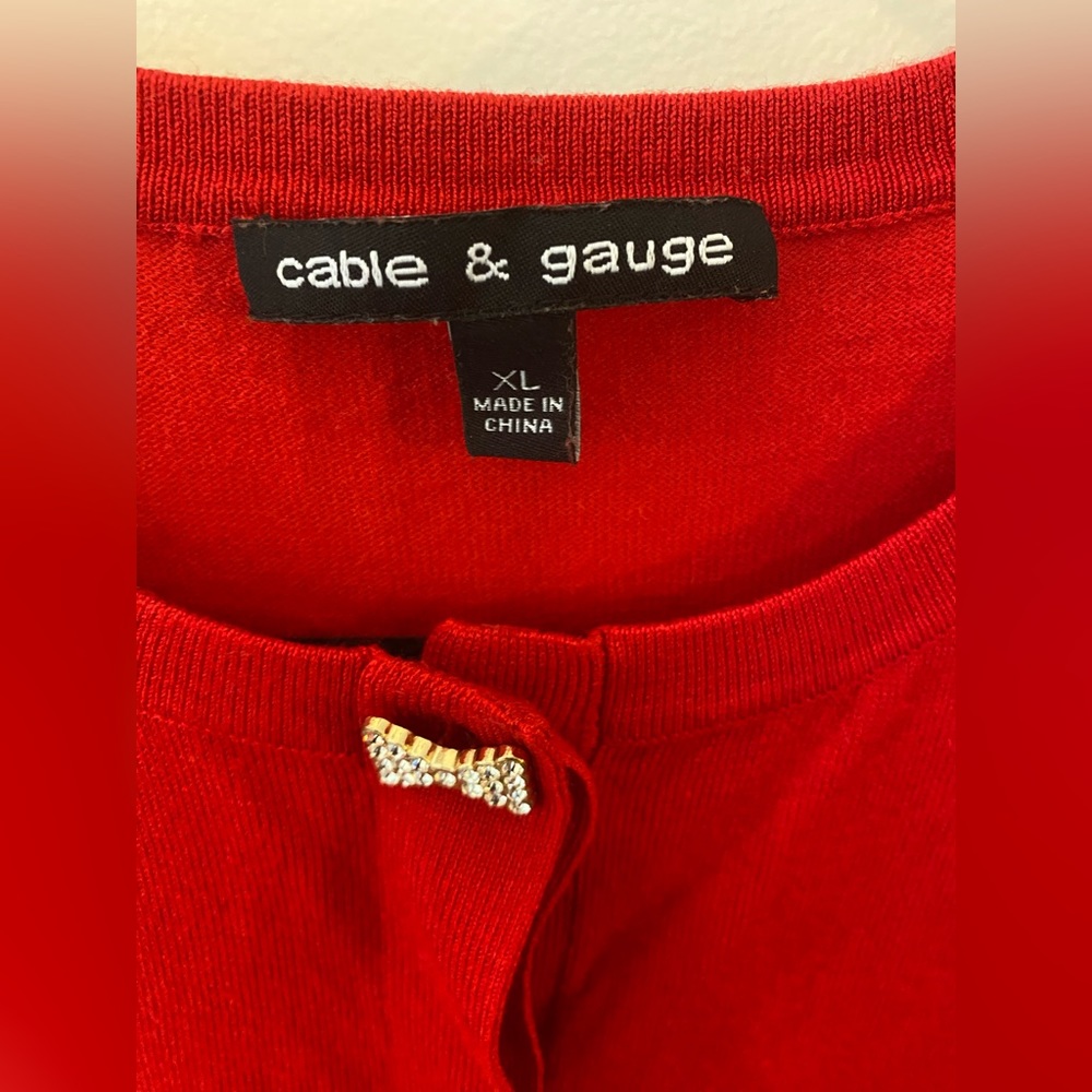 Cable & Gauge Red Cardigan - Picture 3 of 4